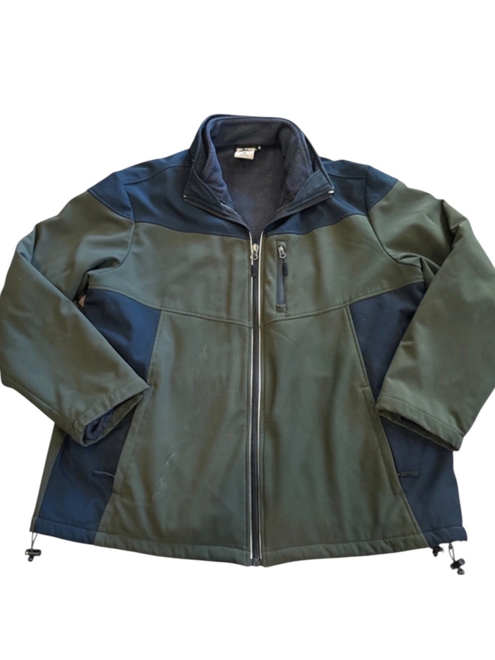 Men's Olive Green and Black Zip-Front Windbreaker Jacket